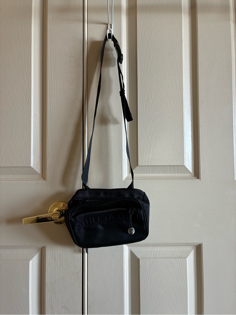 Athleta Black Crossbody Bag with Front Zip Pocket
